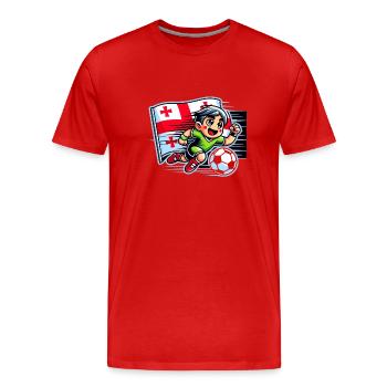 Georgischer Fußballspieler - Männer Premium Bio T-Shirt - Rot - Vorne - Damien (186cm)