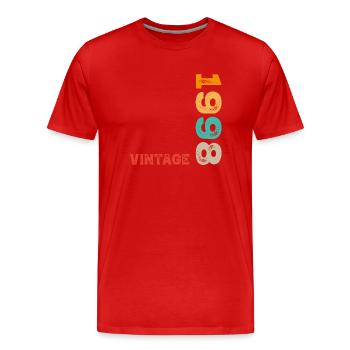 1998 Vintage - Men's Premium Organic T-Shirt - red - Front - Damien (186cm)