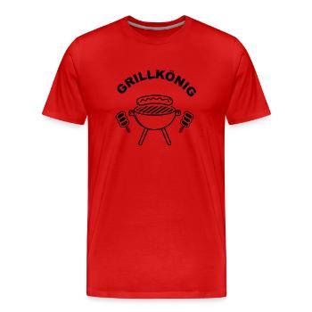 Grillkönig - the grill maker - Men's Premium Organic T-Shirt - red - Front - Damien (186cm)