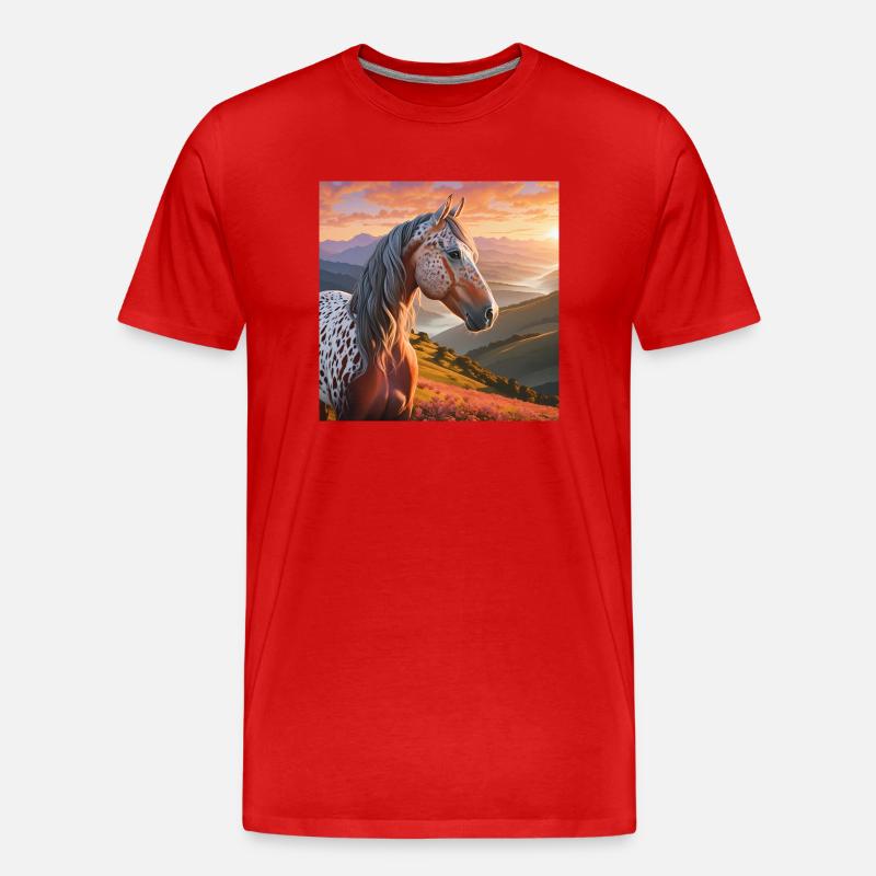 Pferdekunst - Männer Premium Bio T-Shirt - Rot