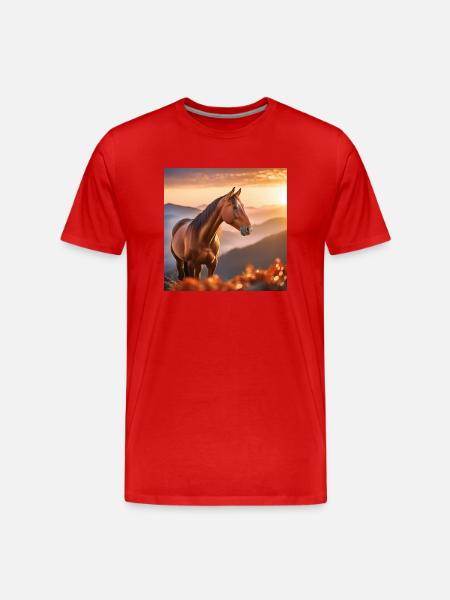 Horse Art - Men's Premium Organic T-Shirt - red