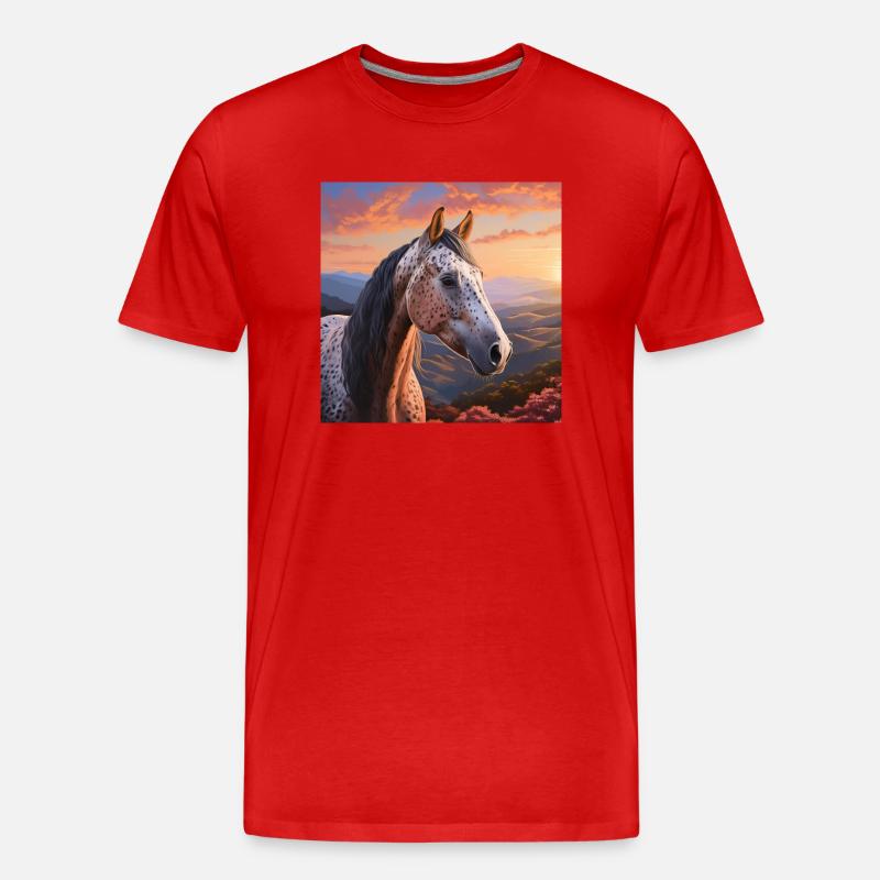 Pferdekunst - Männer Premium Bio T-Shirt - Rot