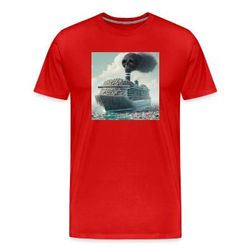 Boat Travel Environmental Protection - Men's Premium Organic T-Shirt - red - Front - Damien (186cm)