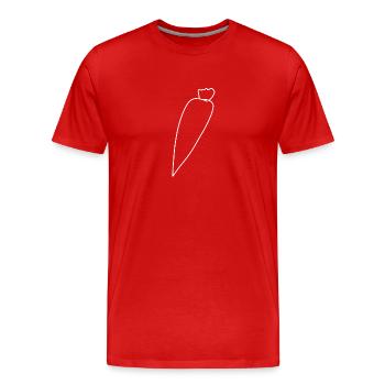 Aliment symbole de carotte - T-shirt bio Premium Homme - rouge - Devant - Damien (186cm)