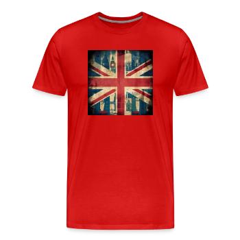 Vereinigtes Königreich Britische Flagge Großbritannien Souvenir - Männer Premium Bio T-Shirt - Rot - Vorne - Damien (186cm)
