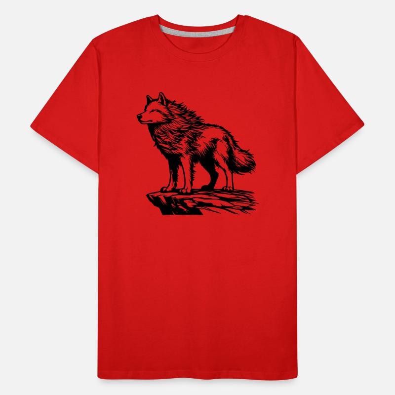 Wolf Männer Premium Bio T-Shirt