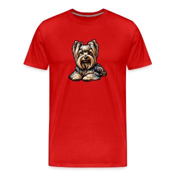 Yorkshire Terrier - Männer Premium Bio T-Shirt - Rot - Vorne - Damien (186cm)
