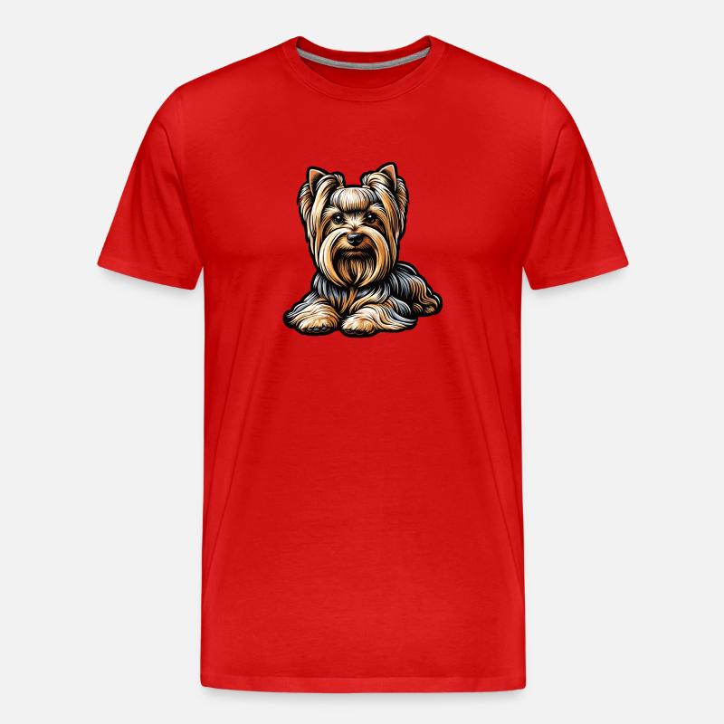 Yorkshire Terrier - Männer Premium Bio T-Shirt - Rot