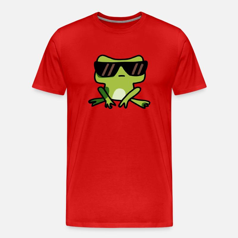 Frosch mit Sonnenbrille - Männer Premium Bio T-Shirt - Rot