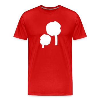 zwei rosen blumen blume form - Männer Premium Bio T-Shirt - Rot - Vorne - Damien (186cm)