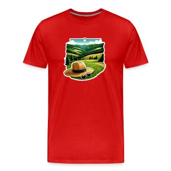 Sauerland Region - Men's Premium Organic T-Shirt - red - Front - Damien (186cm)