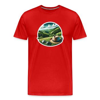 L’amour de la maison du Sauerland - T-shirt bio Premium Homme - rouge - Devant - Damien (186cm)