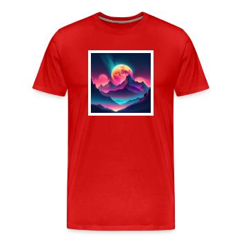 Lune mystique - T-shirt bio Premium Homme - rouge - Devant - Damien (186cm)