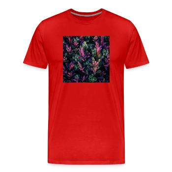 Violette Pflanzenstoffe - Männer Premium Bio T-Shirt - Rot - Vorne - Damien (186cm)