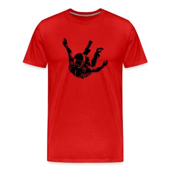 Phase de vol parachute entraînement saut en parachute - T-shirt bio Premium Homme - rouge - Devant - Damien (186cm)