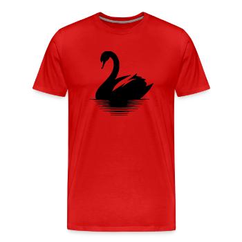 Großer Wasservogel Schwan Portrait - Männer Premium Bio T-Shirt - Rot - Vorne - Damien (186cm)