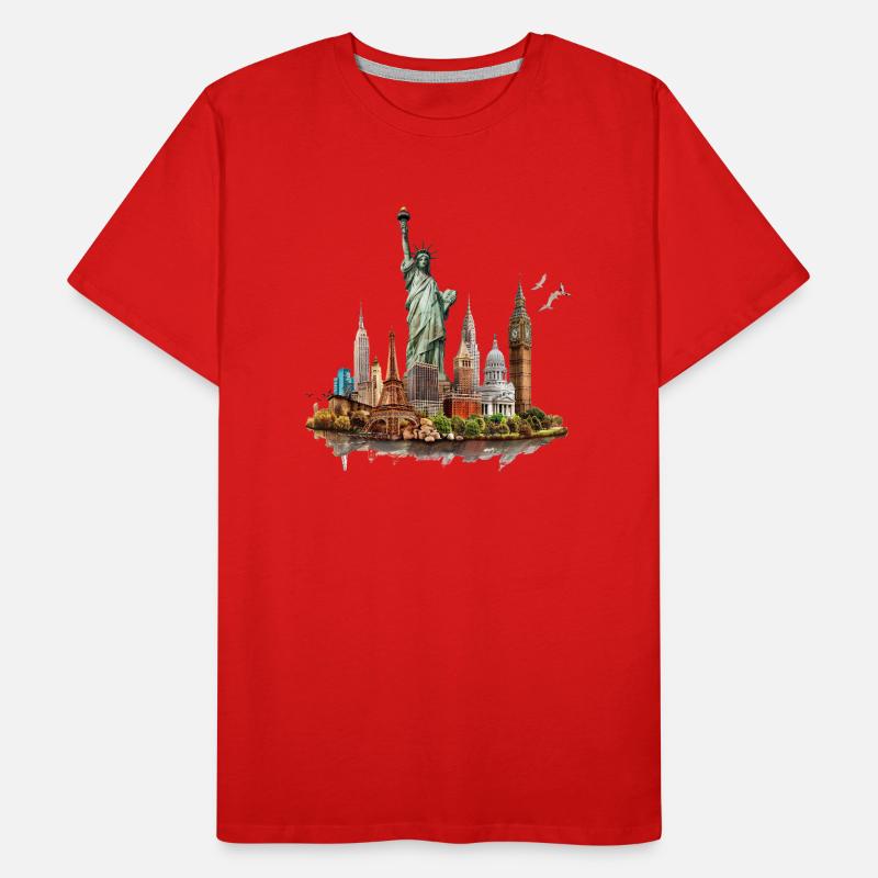 Die Wahrzeichen der Großstädte Männer Premium Bio T-Shirt