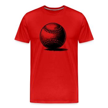 Vintager Baseball für Trainer und Spieler - Männer Premium Bio T-Shirt - Rot - Vorne - Damien (186cm)
