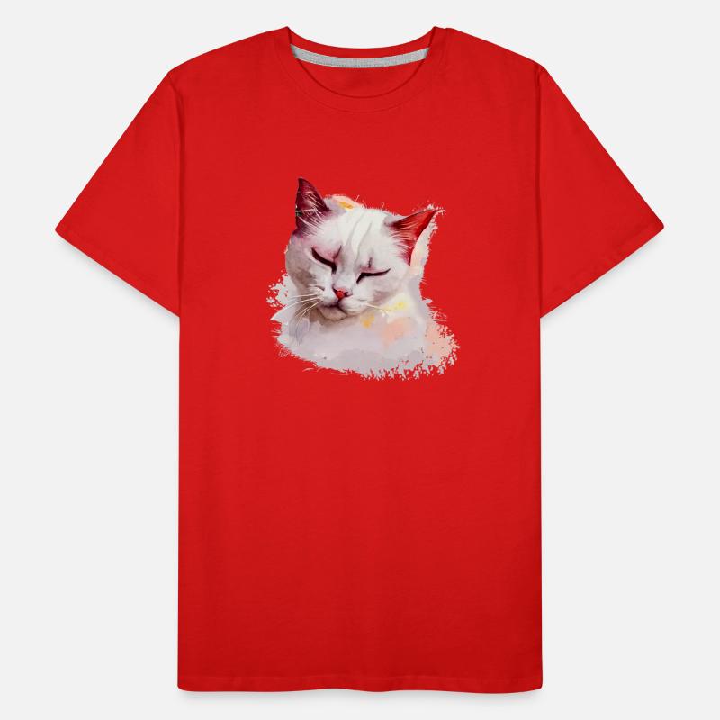 T-shirt mignon de nuit chat blanc T-shirt bio Premium Homme