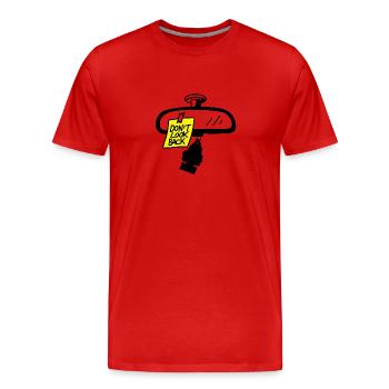 Message dans le rétroviseur - T-shirt bio Premium Homme - rouge - Devant - Damien (186cm)