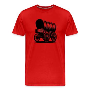Covered wagon for horses - Men's Premium Organic T-Shirt - red - Front - Damien (186cm)