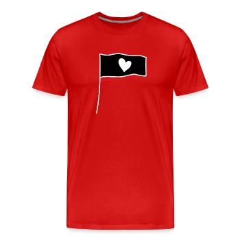 Flag Heart Love Symbol Shape - Men's Premium Organic T-Shirt - red - Front - Damien (186cm)