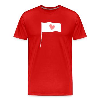 Flag Symbol Shape Pink Heart - Men's Premium Organic T-Shirt - red - Front - Damien (186cm)