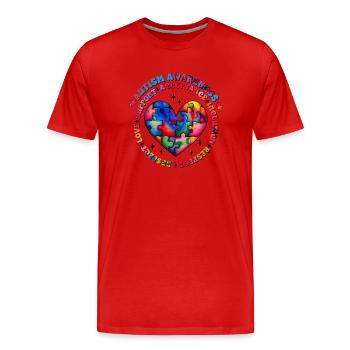 Autisme Super-héros Soignant Puzzle Enfants Anormaux - T-shirt bio Premium Homme - rouge - Devant - Damien (186cm)