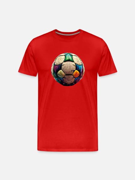 Football abstract - Men's Premium Organic T-Shirt - red