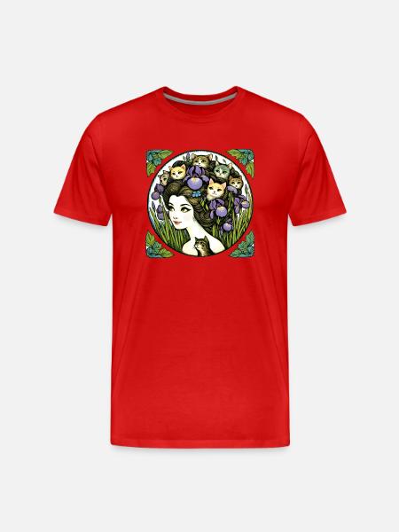 Cat Lady - Men's Premium Organic T-Shirt - red