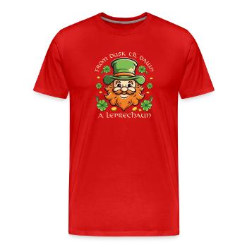 Irish Irland Kleeblatt Leprechaun Kobold Reim - Männer Premium Bio T-Shirt - Rot - Vorne - Damien (186cm)