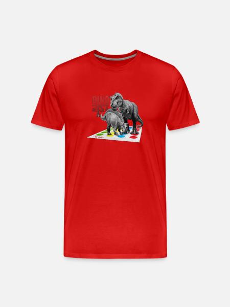 Dino Twist - Men's Premium Organic T-Shirt - red