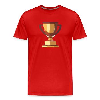 Vainqueur Trophée Or - T-shirt bio Premium Homme - rouge - Devant - Damien (186cm)