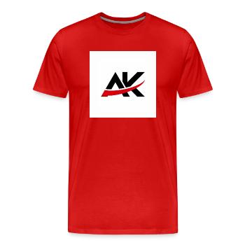 Série aléatoire de logo AK-Design - T-shirt bio Premium Homme - rouge - Devant - Damien (186cm)