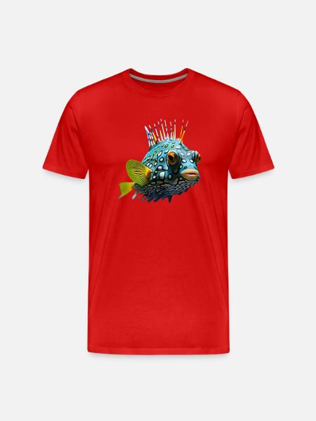 Exotic fish in bright colours - Men's Premium Organic T-Shirt - red