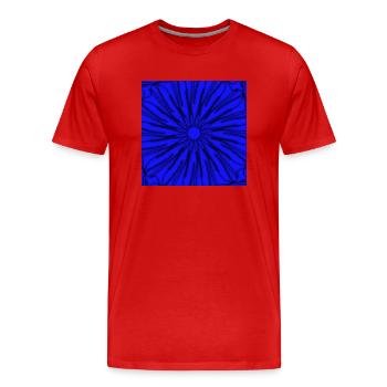 Design géométrique étoile bleu et noir - T-shirt bio Premium Homme - rouge - Devant - Damien (186cm)