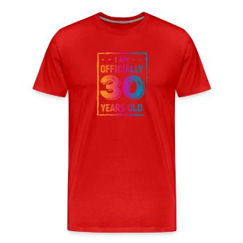 30th Birthday - Men's Premium Organic T-Shirt - red - Front - Damien (186cm)