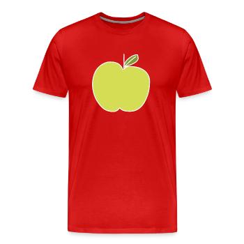 Apple Food Symbol Shape Green - Men's Premium Organic T-Shirt - red - Front - Damien (186cm)