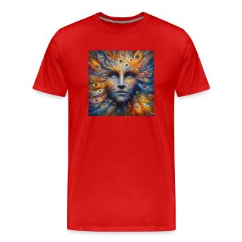 Gesicht aus Augen - Männer Premium Bio T-Shirt - Rot - Vorne - Damien (186cm)