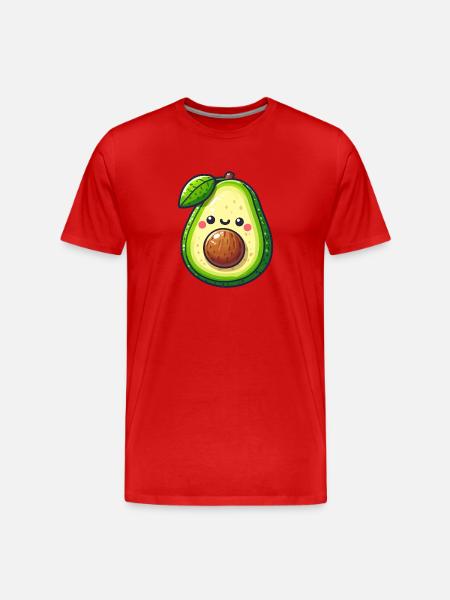 Cute Avocado - Men's Premium Organic T-Shirt - red