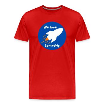 We love the conquest of space - Men's Premium Organic T-Shirt - red - Front - Damien (186cm)