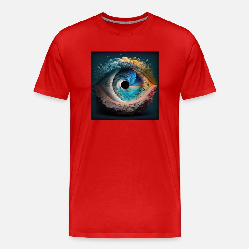 Der Blick der Erde - Männer Premium Bio T-Shirt - Rot