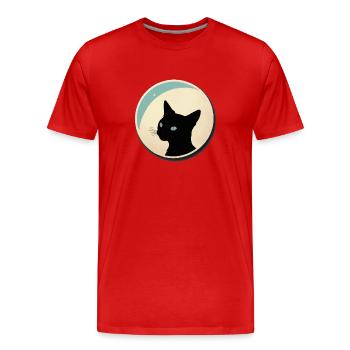 Silhouette de chat - T-shirt bio Premium Homme - rouge - Devant - Damien (186cm)