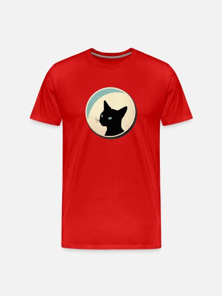 Cat Silhouette - Men's Premium Organic T-Shirt - red