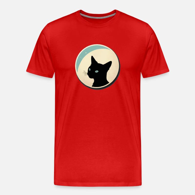 Katze Silhouette - Männer Premium Bio T-Shirt - Rot