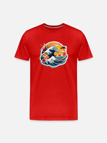 Japan Sushi Sea - Men's Premium Organic T-Shirt - red