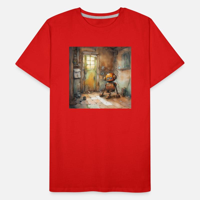 Old Rusty Abandoned Robot 2 Men's Premium Organic T-Shirt