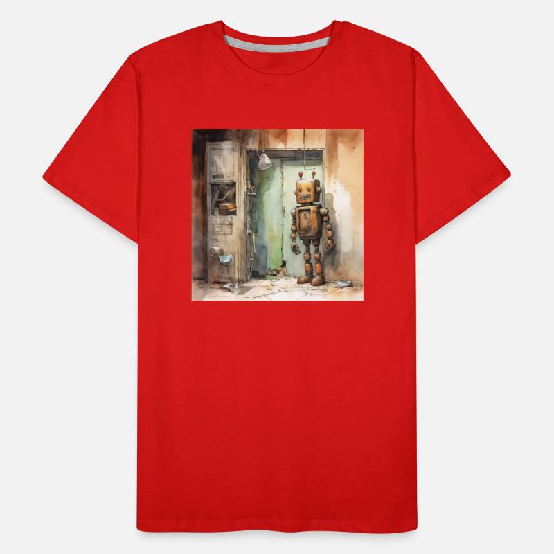Old Rusty Abandoned Robot 3 Men's Premium Organic T-Shirt