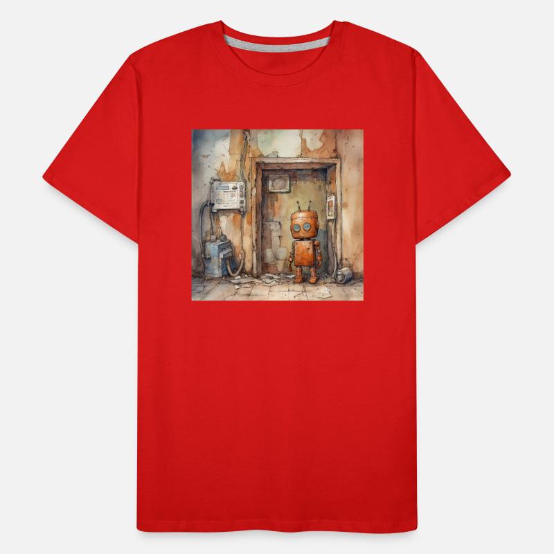 Old rusty abandoned robots Men's Premium Organic T-Shirt