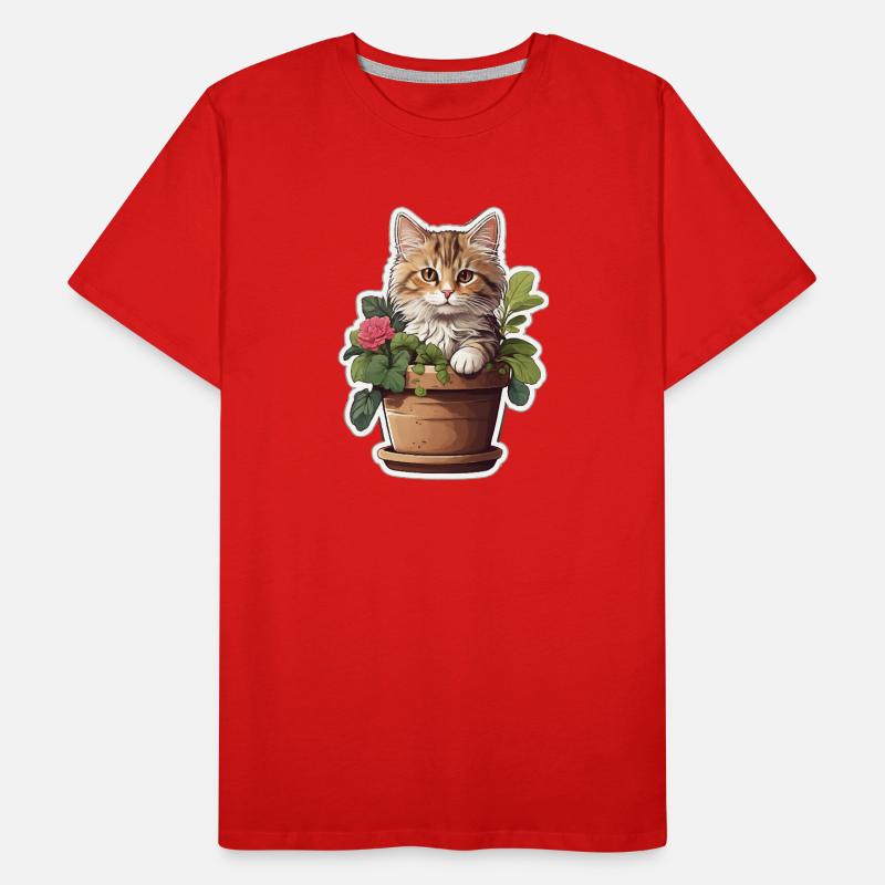 Fleur de chat mignonne T-shirt bio Premium Homme